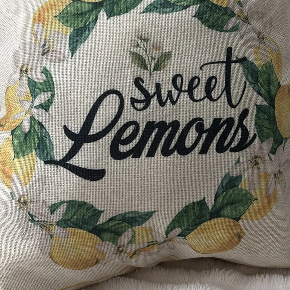 BOGO SALE Lemons Toss Accent Pillow Cover Yellow Decor Pillow NEW Final Sale